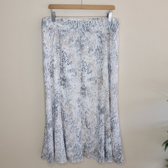 Chico's Dresses & Skirts - Chico's | Faux Snakeskin Metallic Print Midi Skirt US Size 12